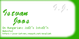 istvan joos business card